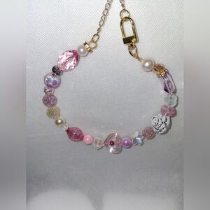 Elegant Pink Beaded Car Charm/ornament